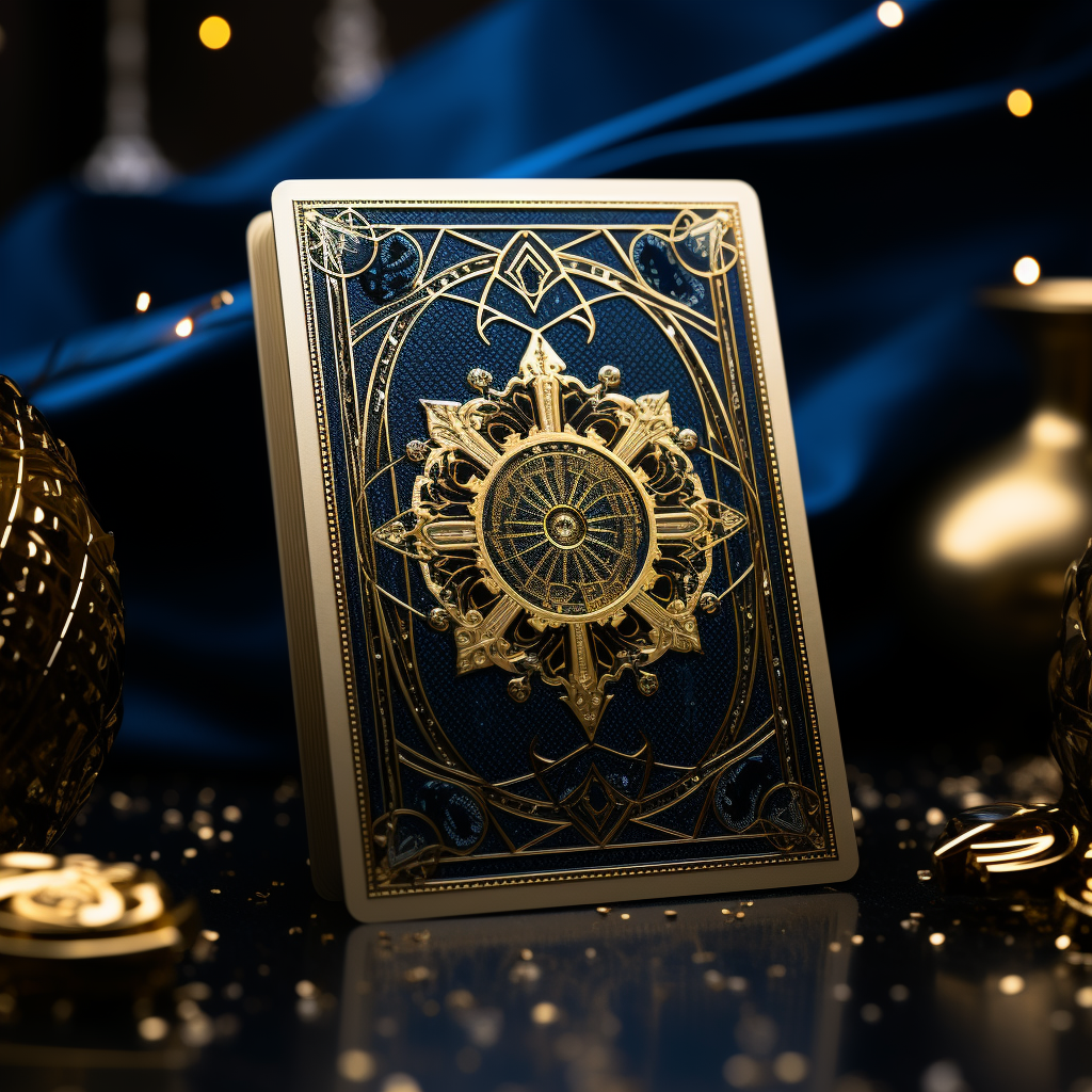 Celestial Poker Card with Golden Globe