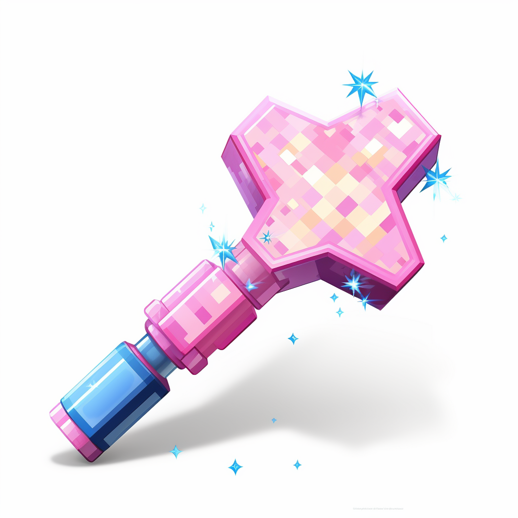 Celestial Star Hammer Pixelated Video Game Weapon