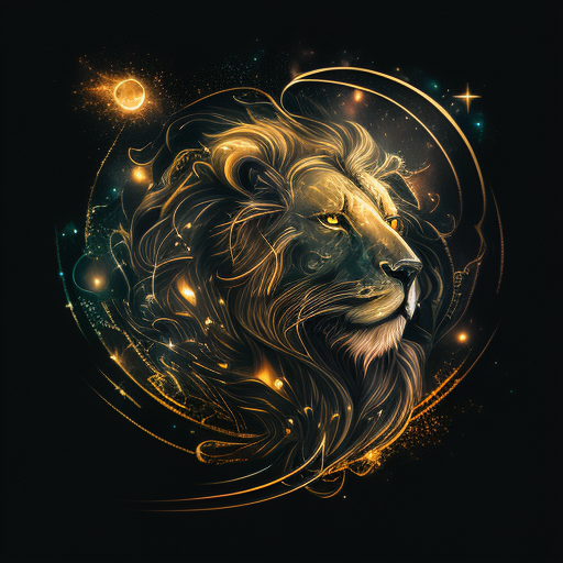 Celestial lion t-shirt design