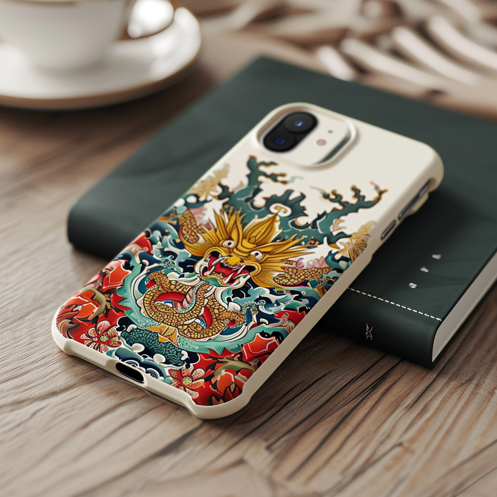 Cell Phone Case with Dragon Motifs