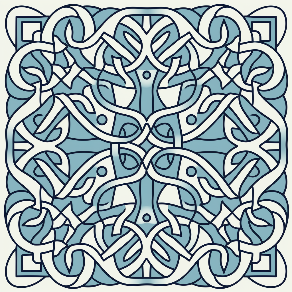 Detailed Celtic Norse Repeating Pattern Illustration