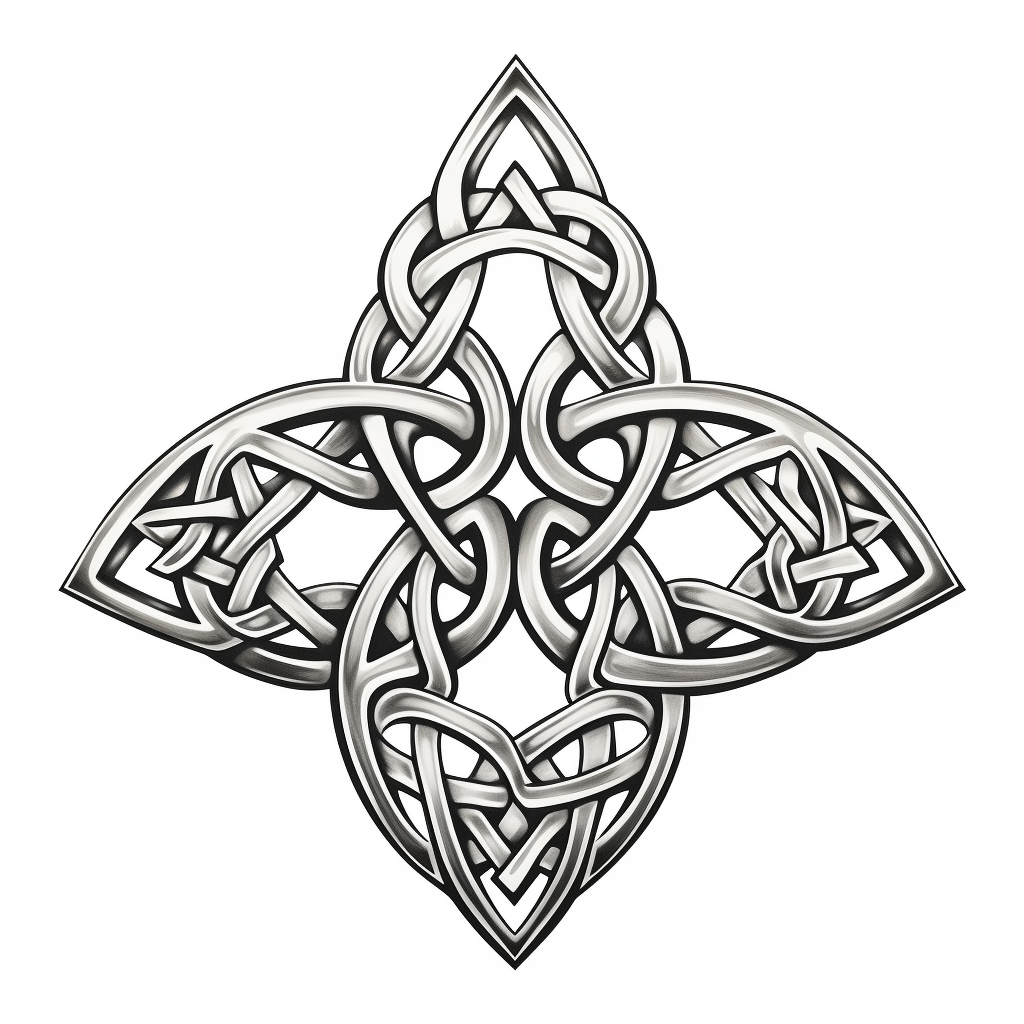 Celtic Trinity Knot Tattoo on White Background