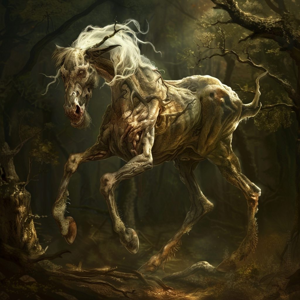 mystical centaur in enchanted forest