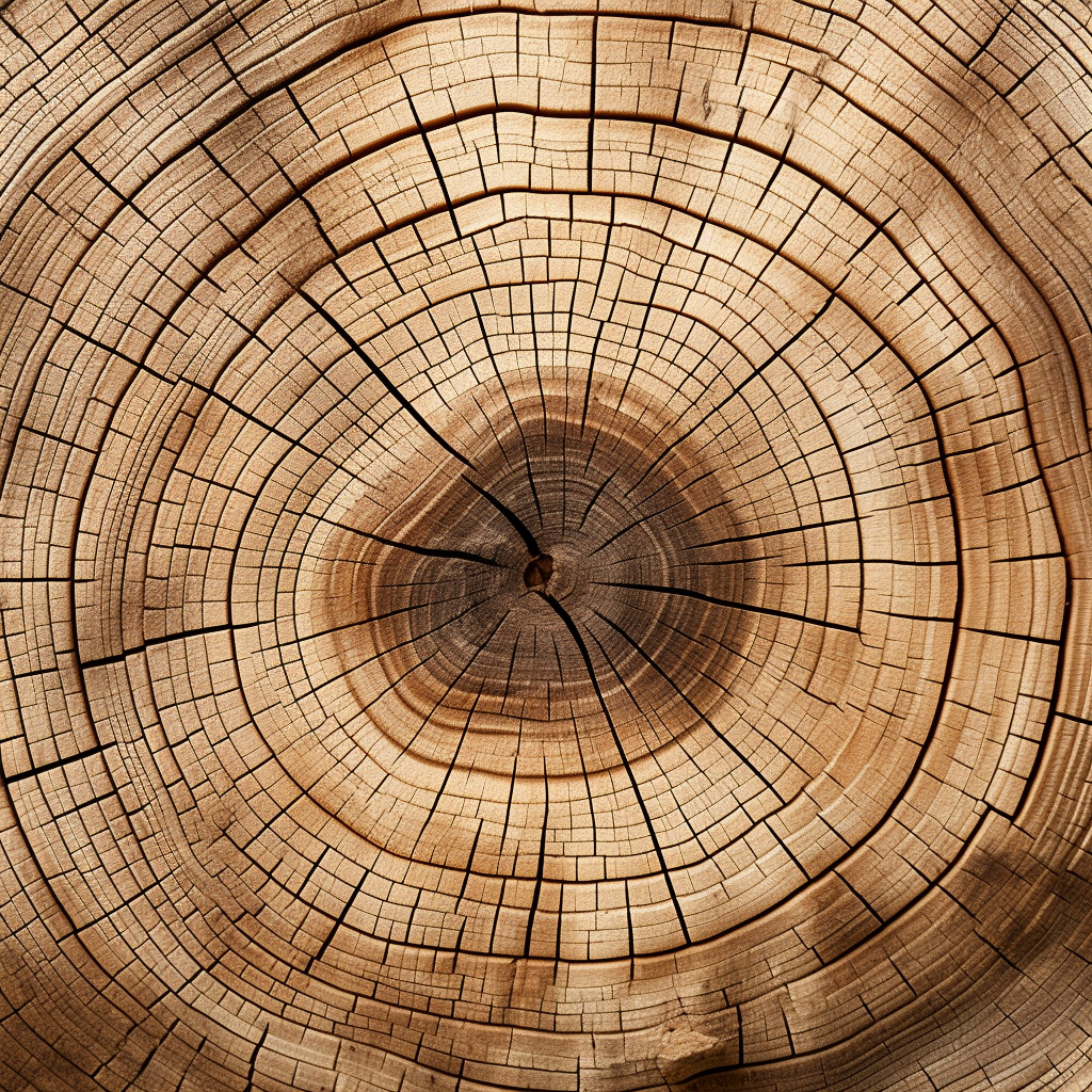 Centennial Tree Trunk with Visible Rings