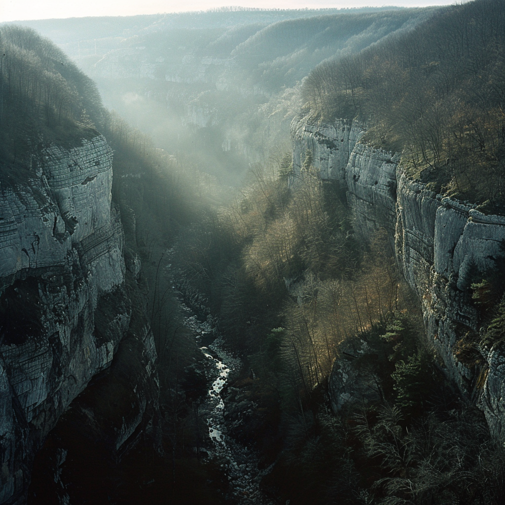 Central Europe Hills Gorge Aerial