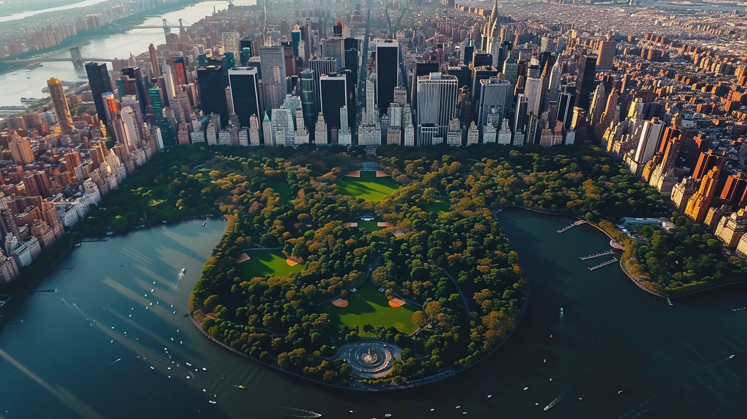 Aerial View Central Park NYC