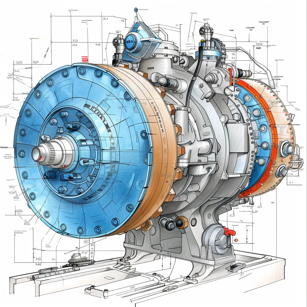 Technical Drawing Centrifugal Pump Spiral Casing