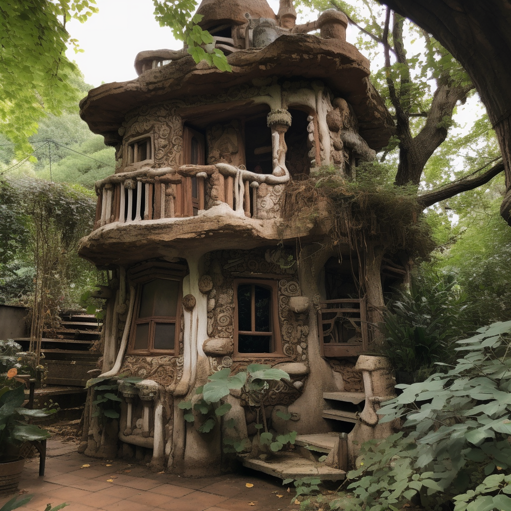 Ceramic treehouse used for prehistoric nature restoration