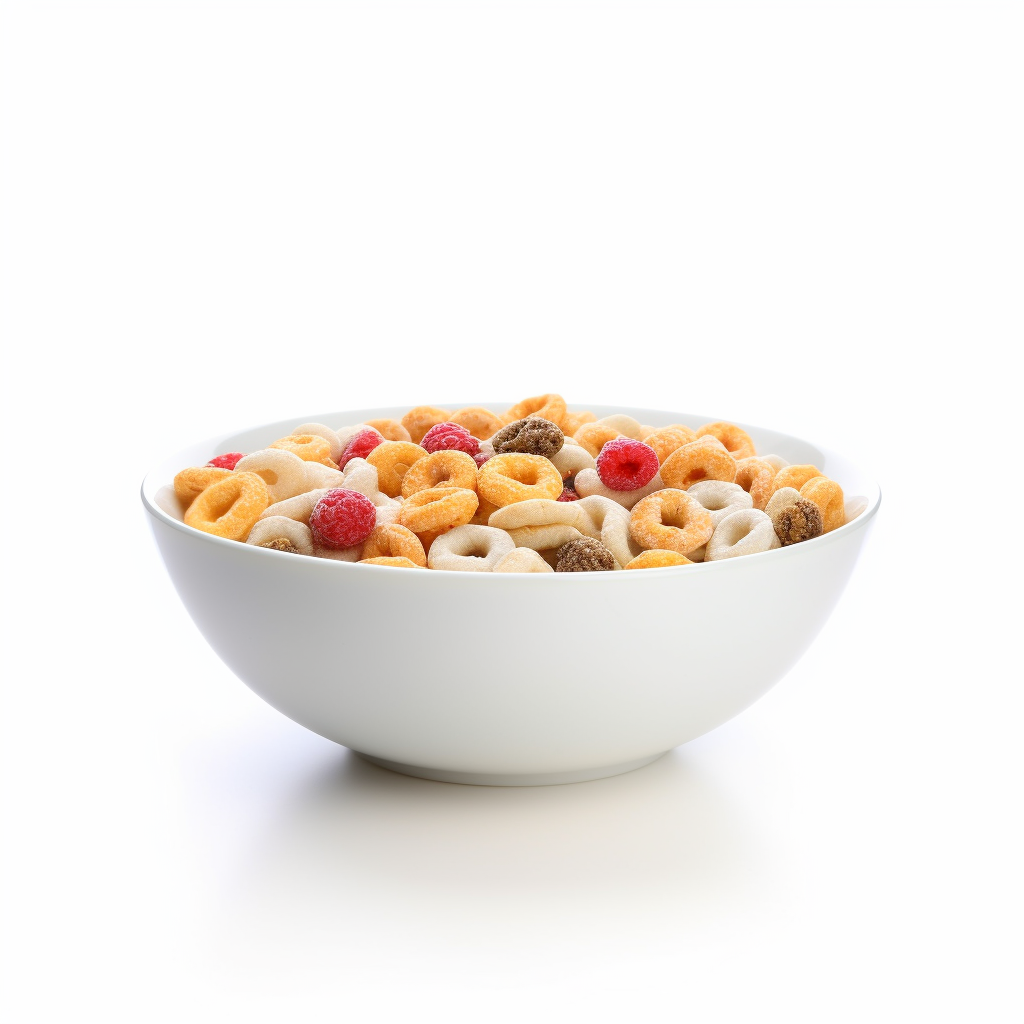 Large cereal bowl on white background