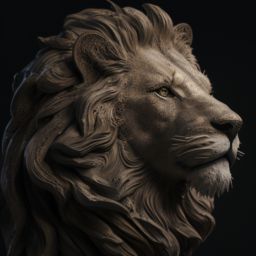 CGI clay render of a lion