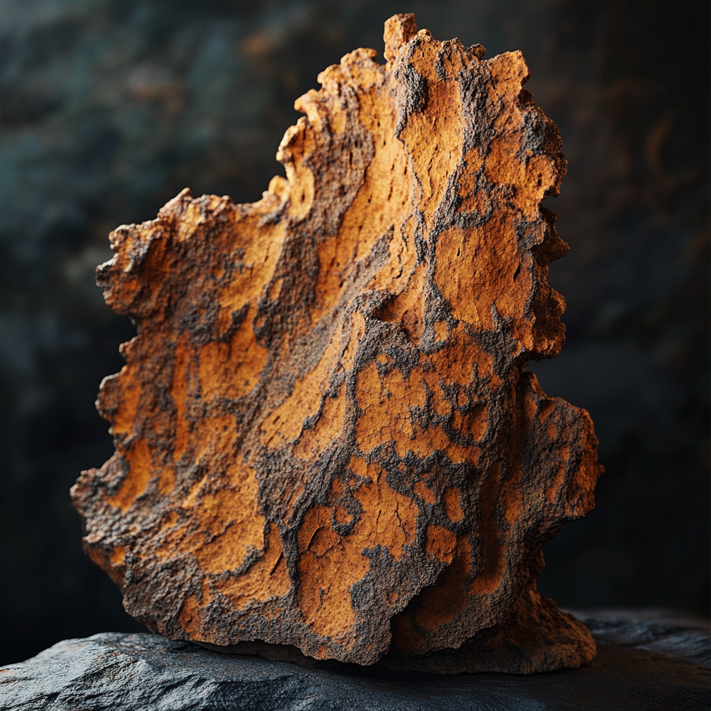 Detailed Chaga Mushroom Close-up Texture