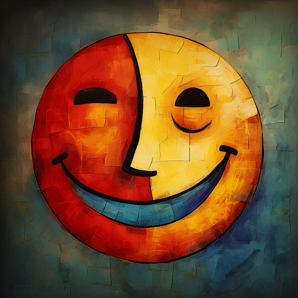 Marc Chagall-inspired smiley art icon