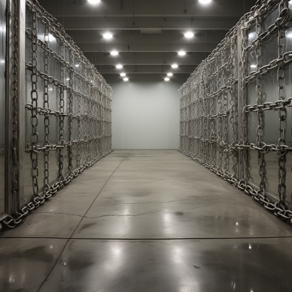 Chain Link Cage in Cement Room