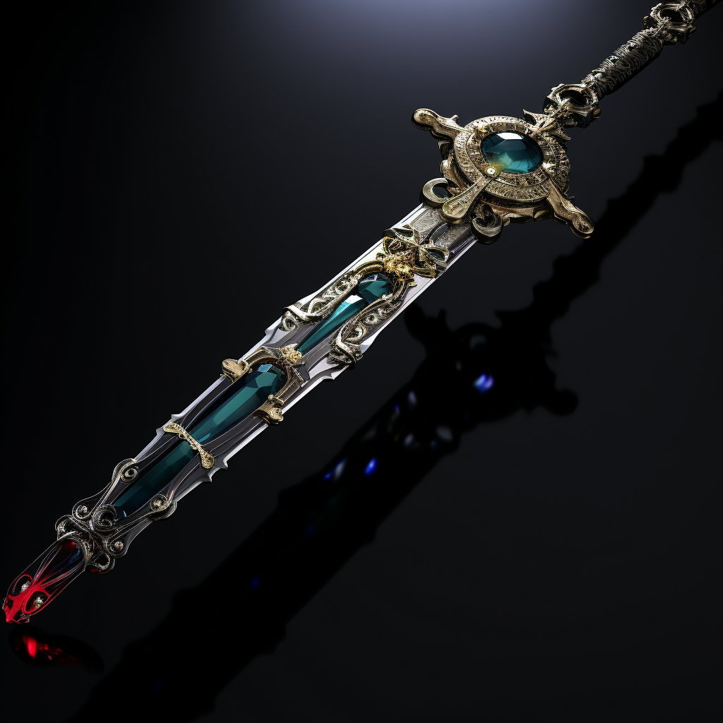 Stunning chained sword made of jewelry and tech