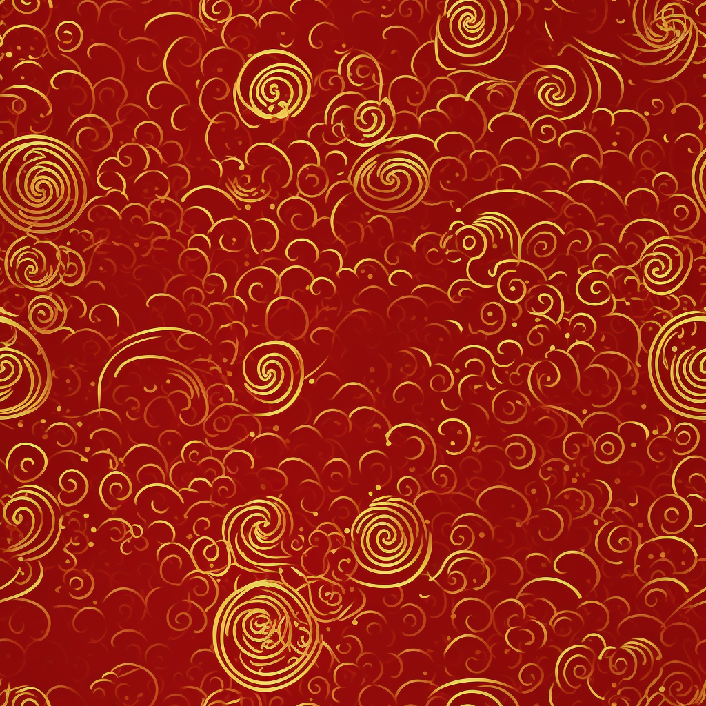 Chinese New Year Pattern in Red and Gold