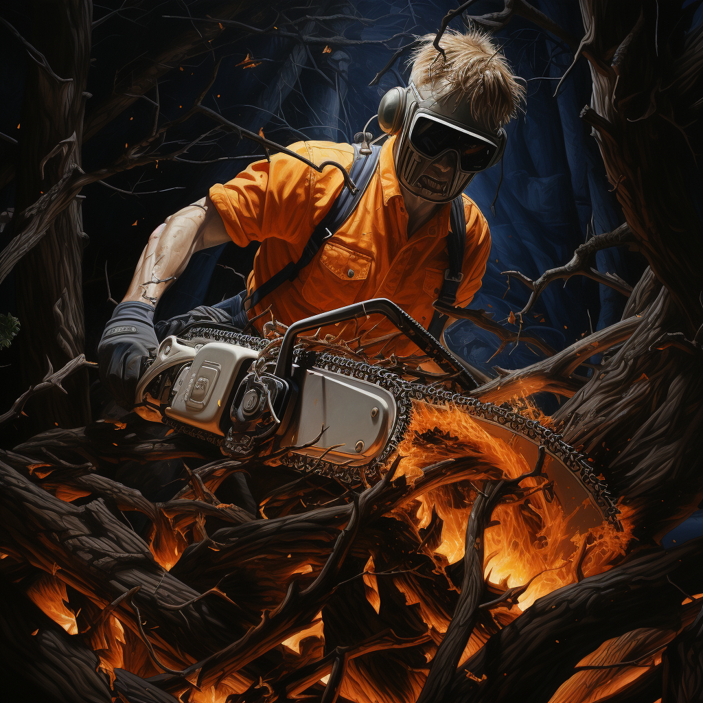 Chainsaw Man in photorealistic portrayal