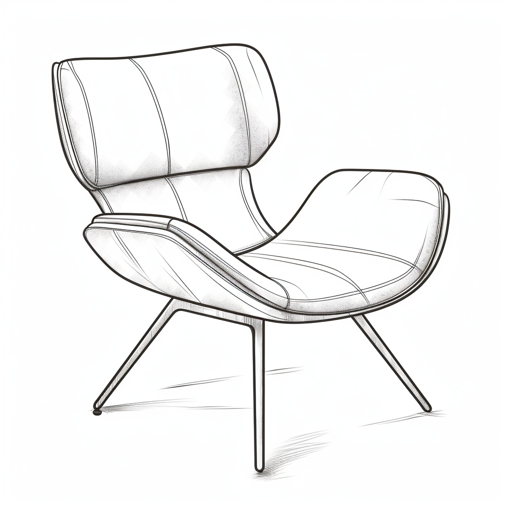 Simple chair line drawing