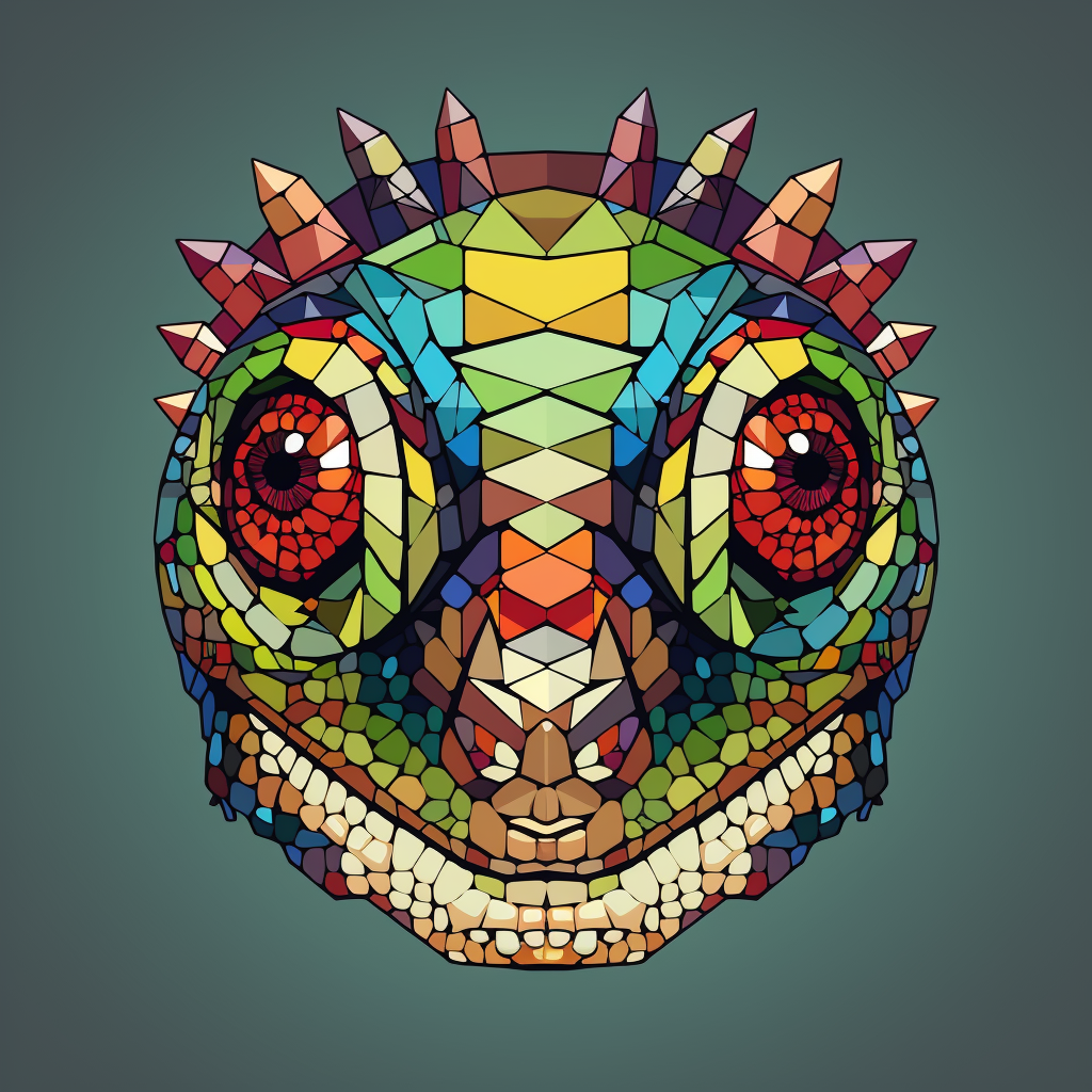 Simplified chameleon face logo