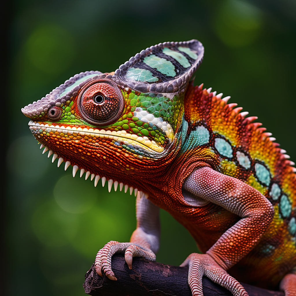 Chameleon strategizing stock photo