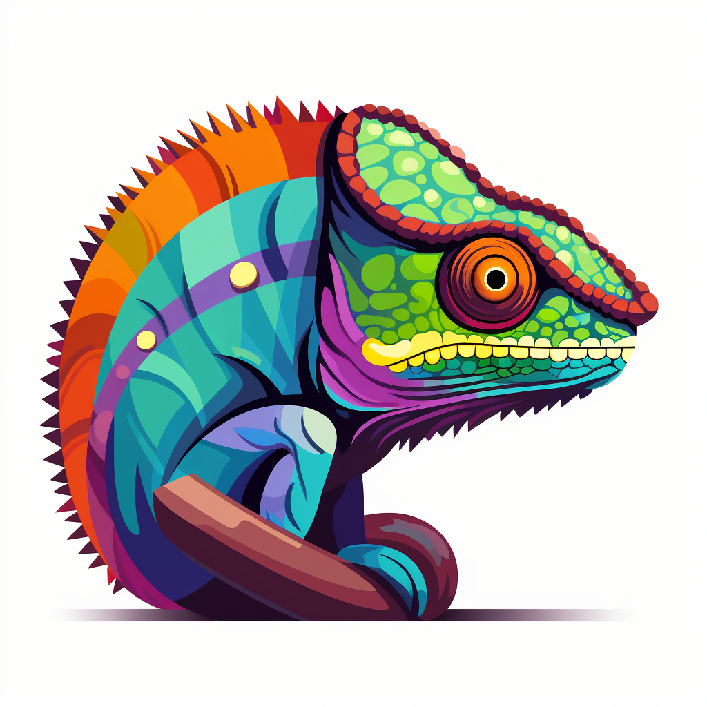 Chameleon Vector Logo in Pixel Art