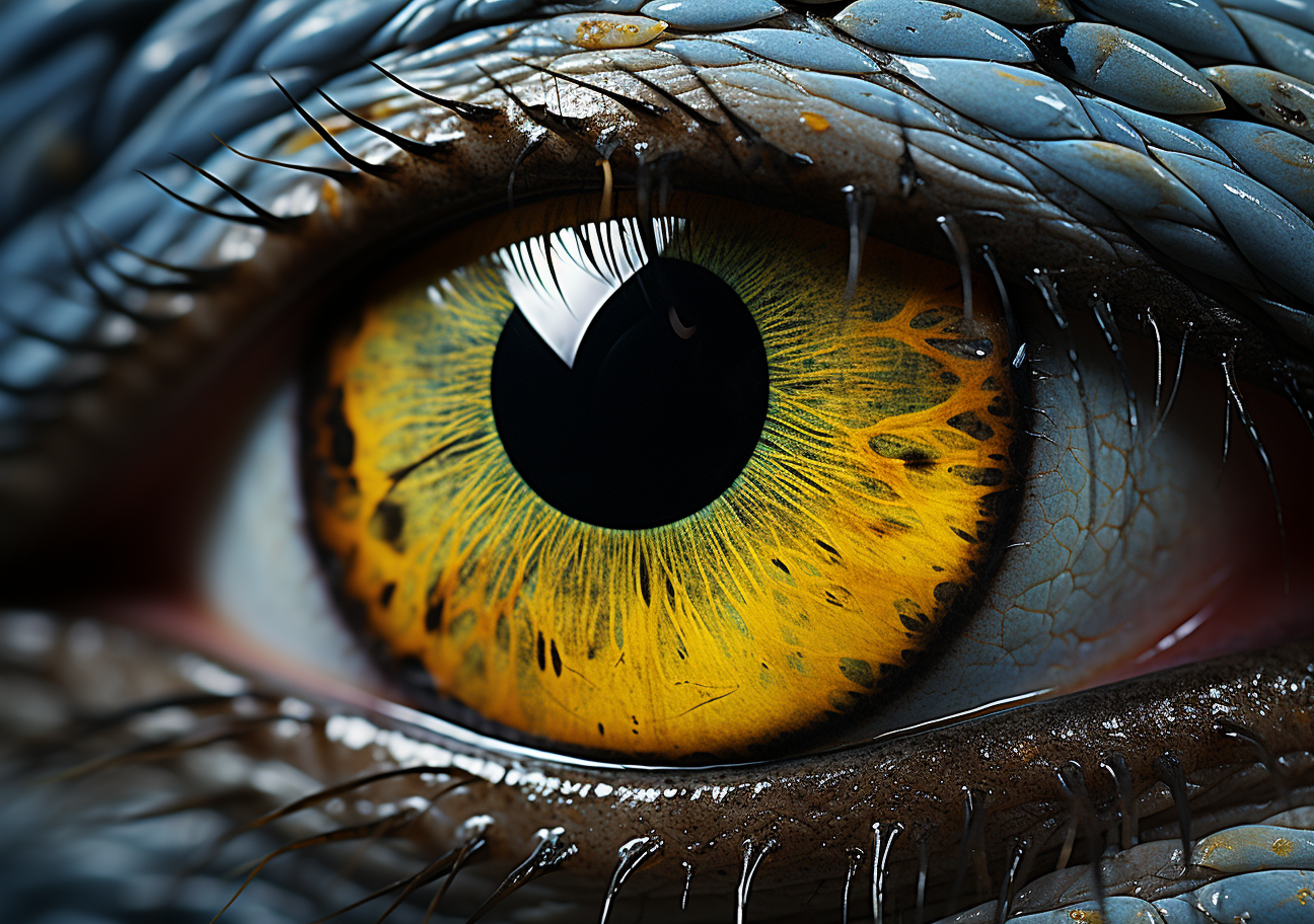 Realistic Chameleon Eye Closeup