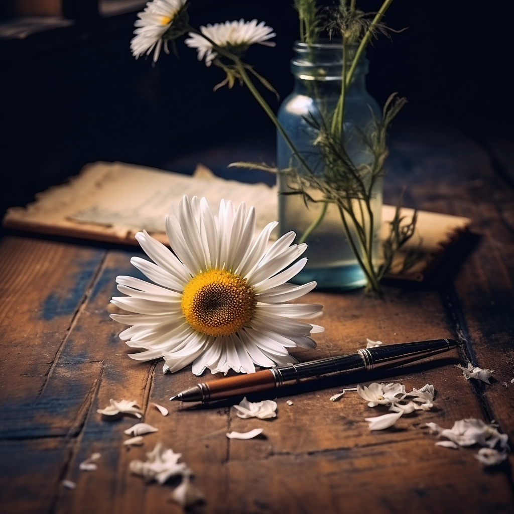 Chamomile Flower on Desk