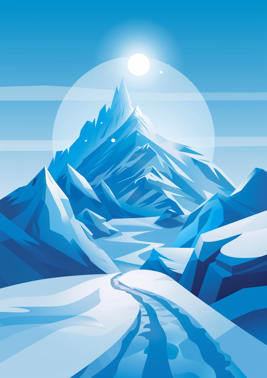 Modern Chamonix Flat Illustration