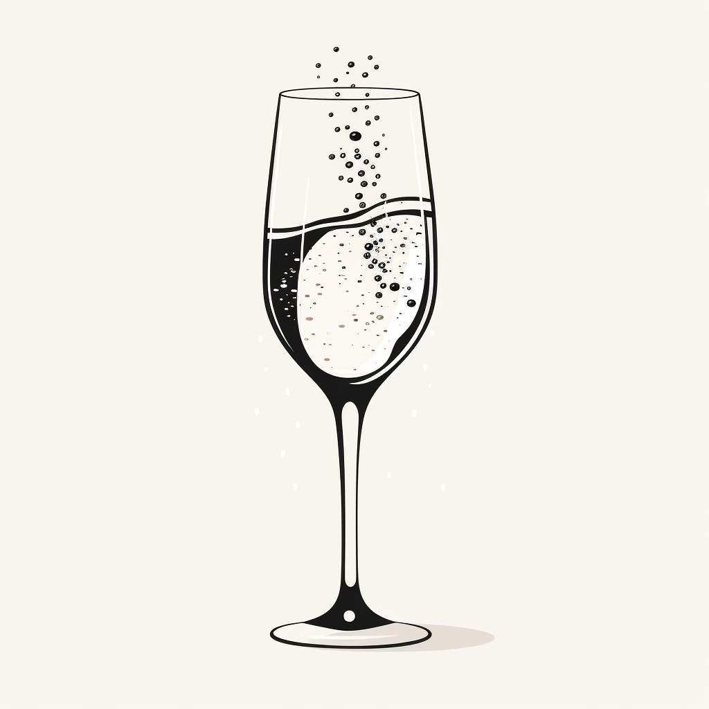 Stylish black champagne glass illustration