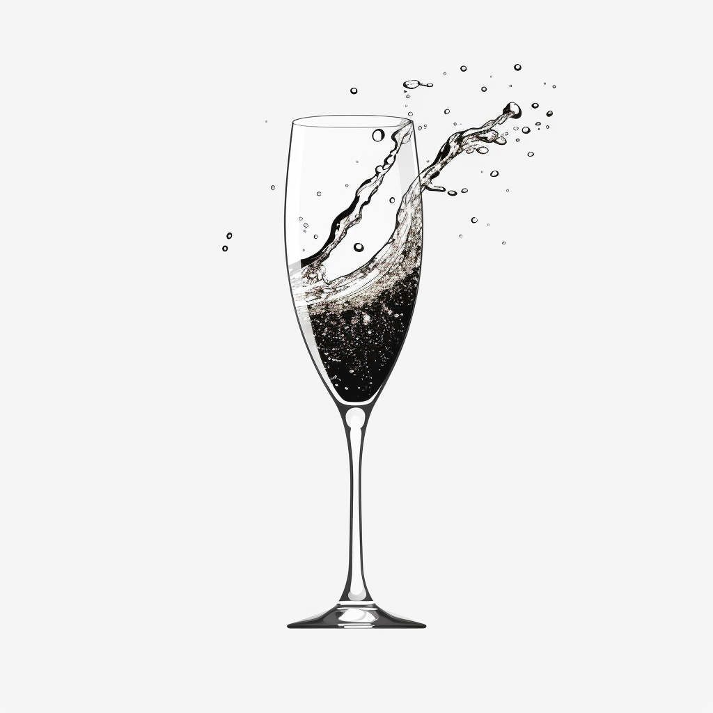 Stylish black champagne glass illustration