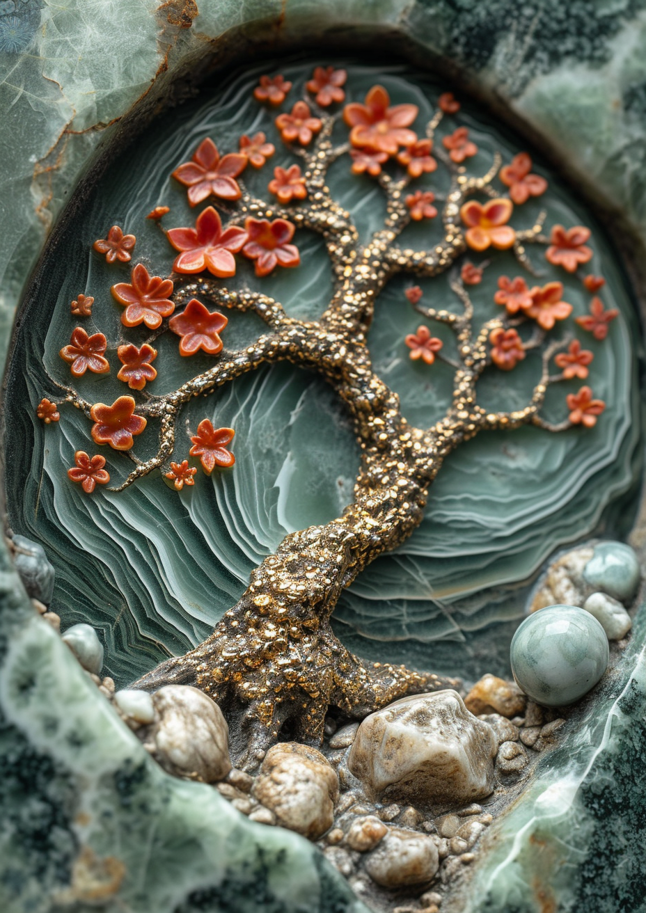 Chandelier Botanic with Ocean Jasper