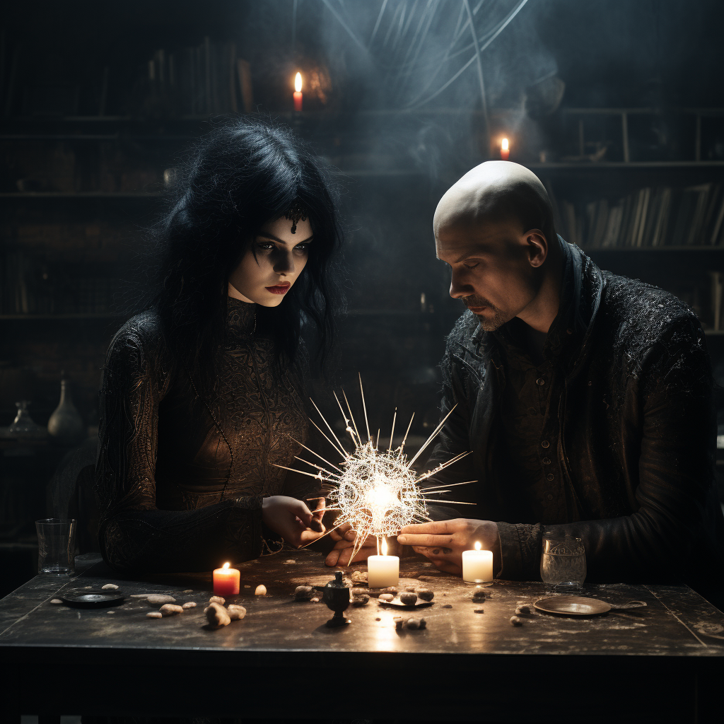 Psychonaut explaining Chaos Magick to goth woman