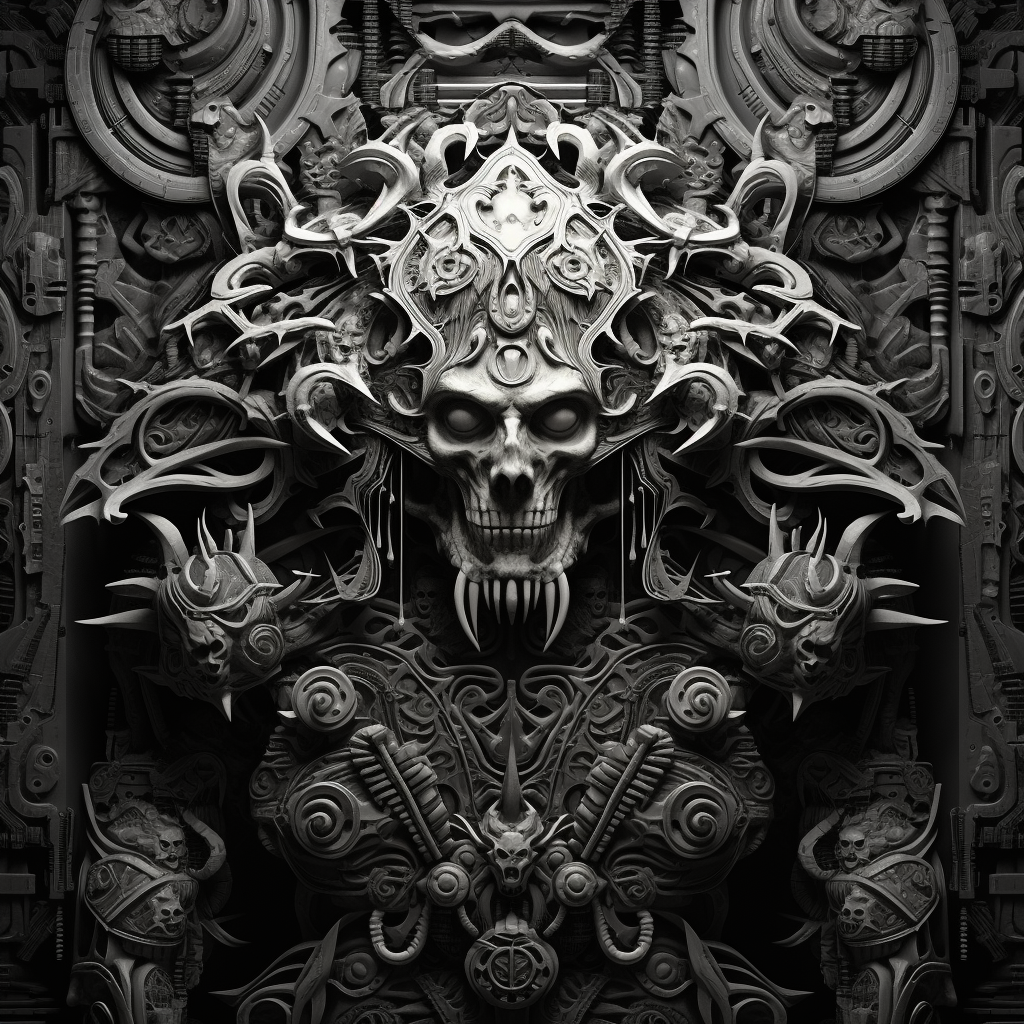 Relief sculpture of chaos space marine