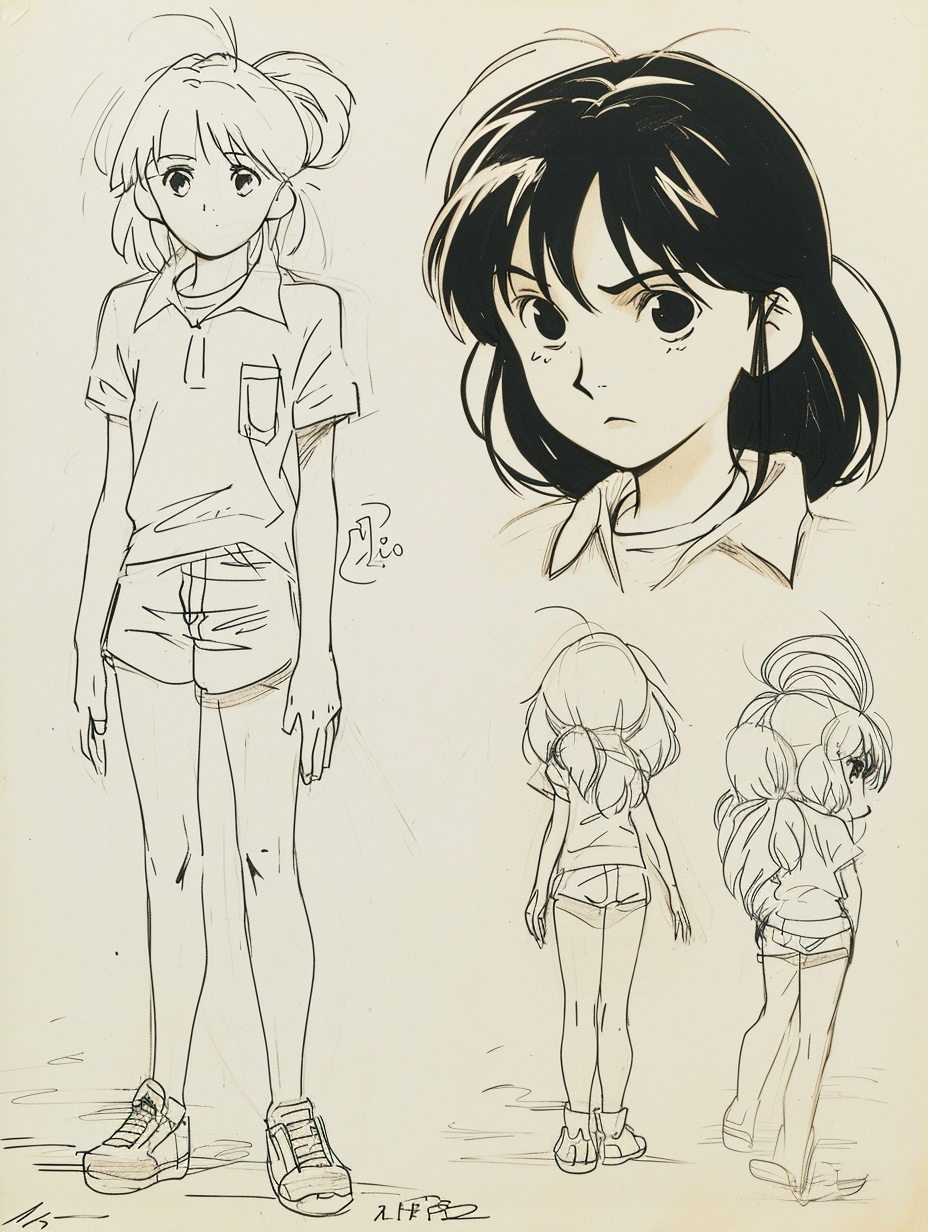 Female Protagonist Character Design Sheet by Studio Ghibli