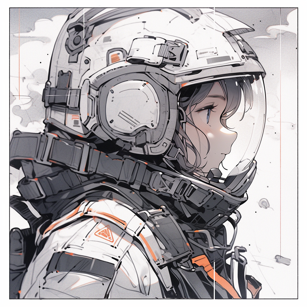 Detailed character in space suit illustration