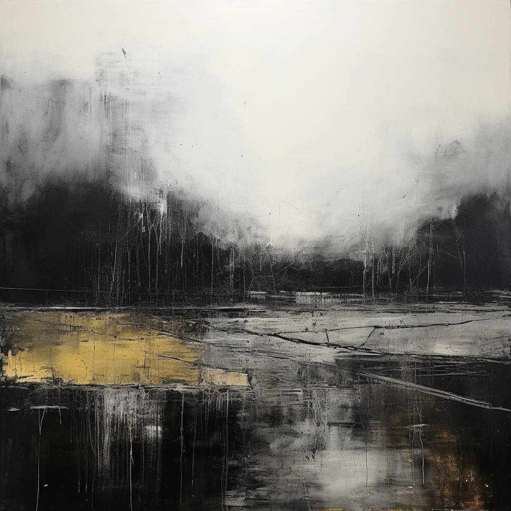 Abstract landscape palette in charcoal colors