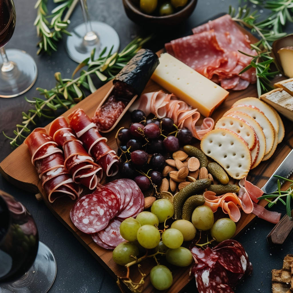 Charcuterie board in classy setting