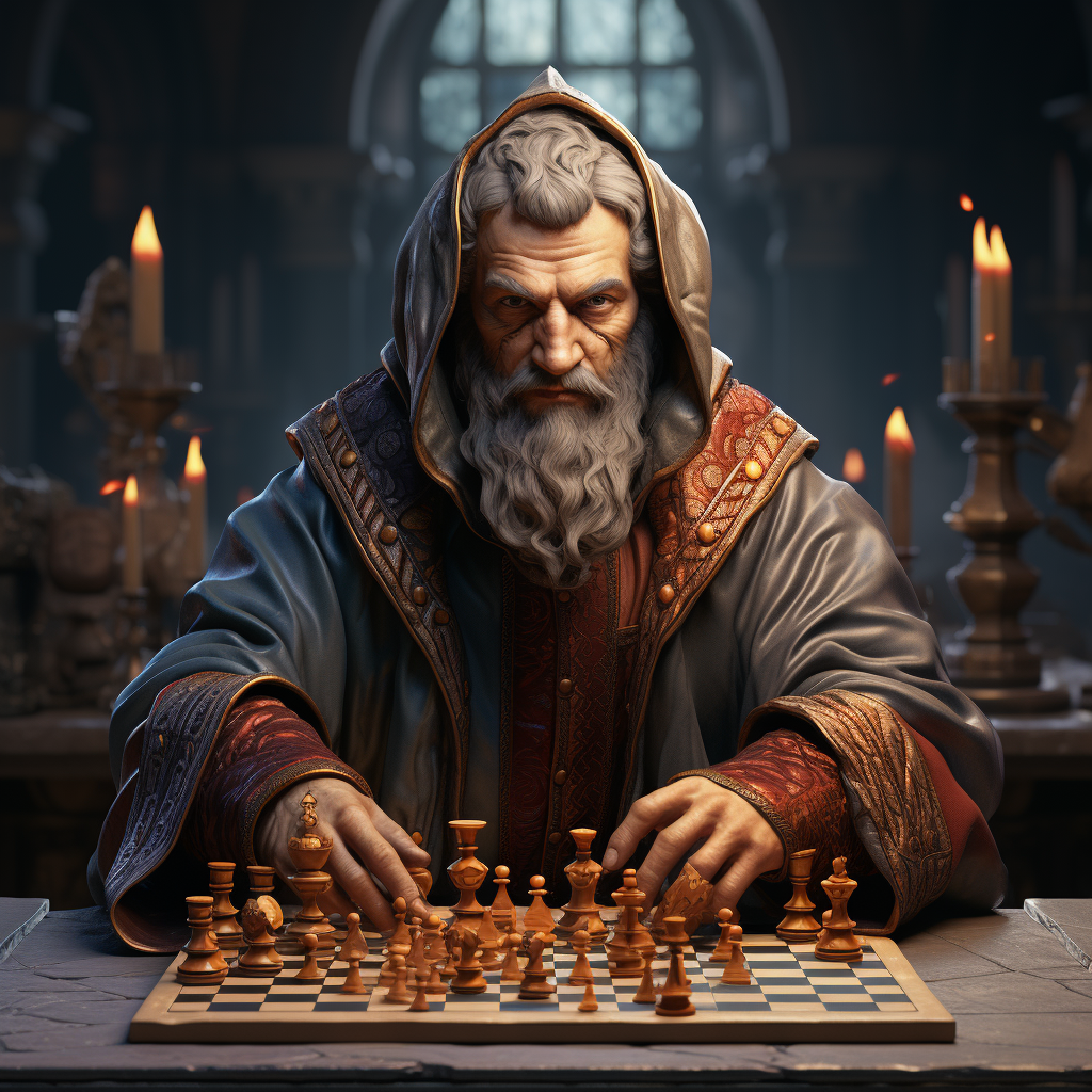 Charismatic Caucasian Chess Player in National Outfit