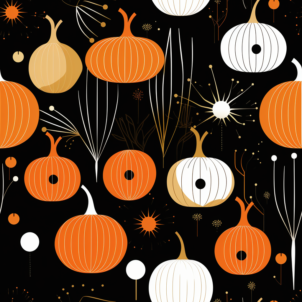 Halloween pumpkins pattern by Charley Harper