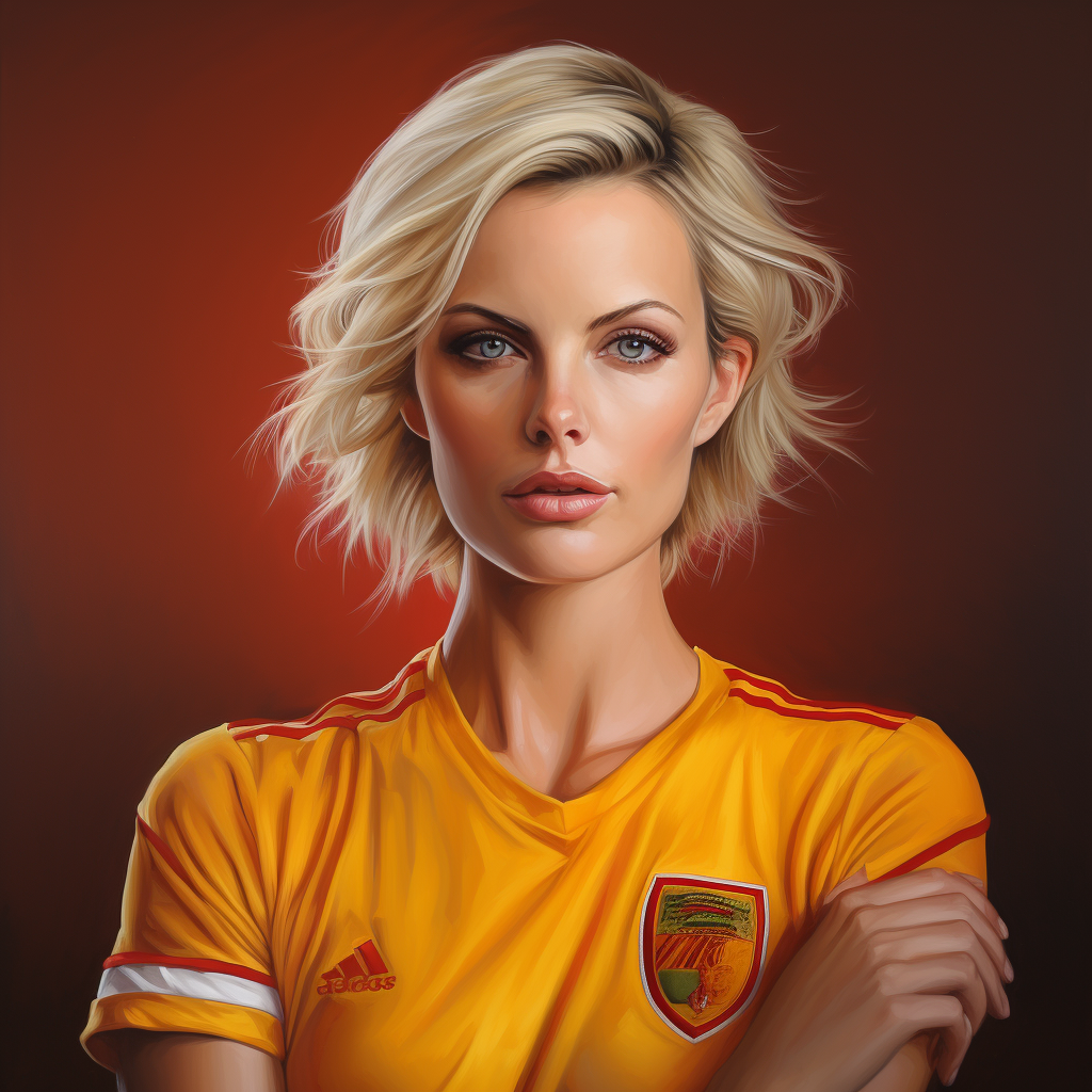 Charlize Theron supporting US Lecce Calcio team