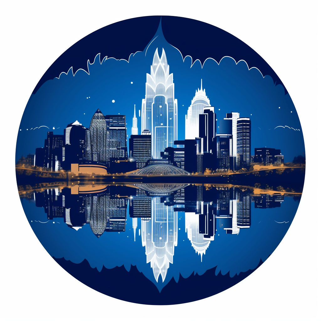 Charlotte NC Skyline Crown Reflecting in Mountain