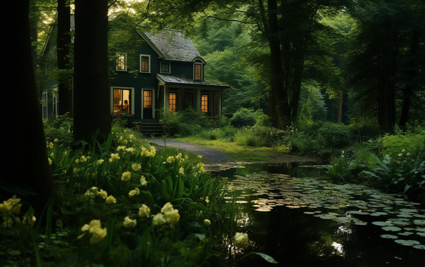 Charming cottage in the woods with vegetable garden and pond