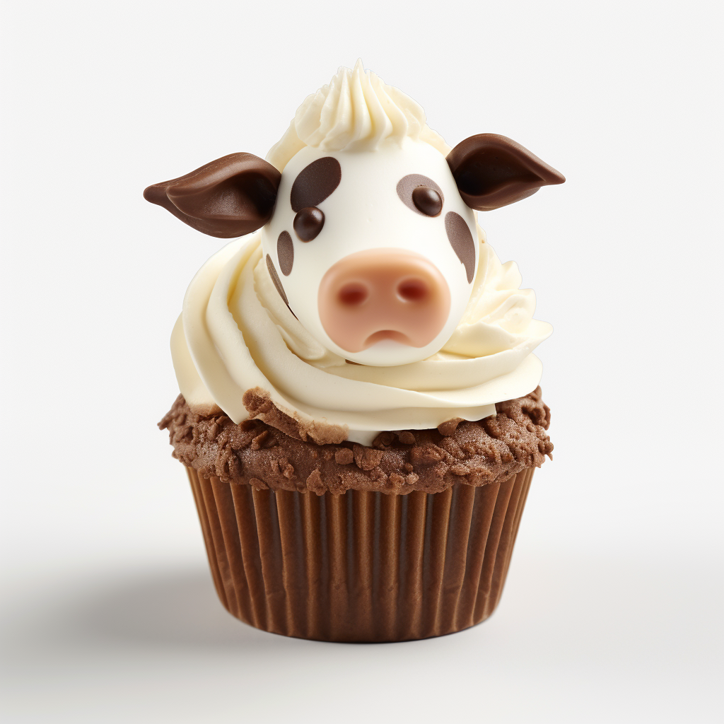 Charming cow muffin rendering image