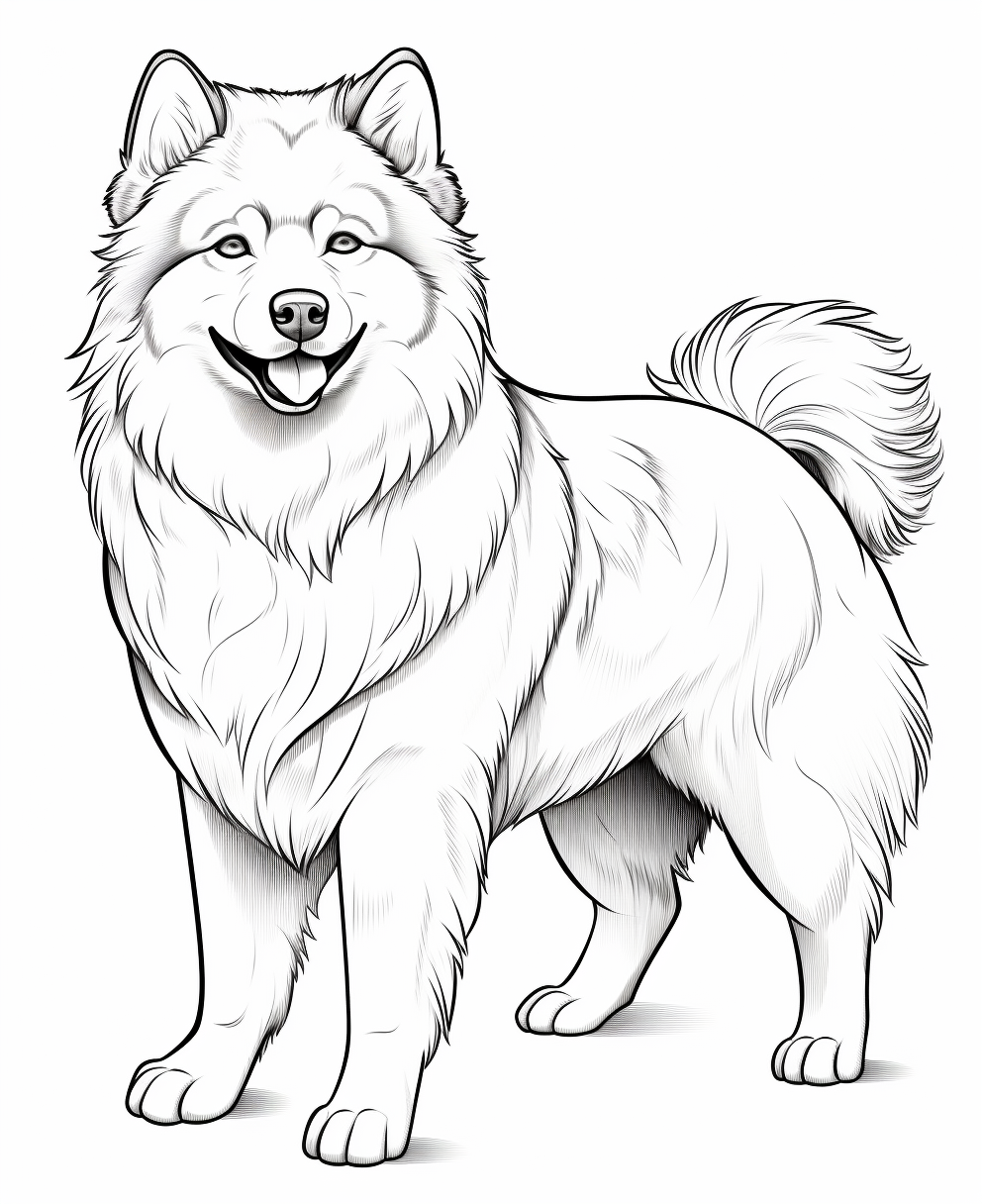 Adorable Finnish Lapphund coloring page