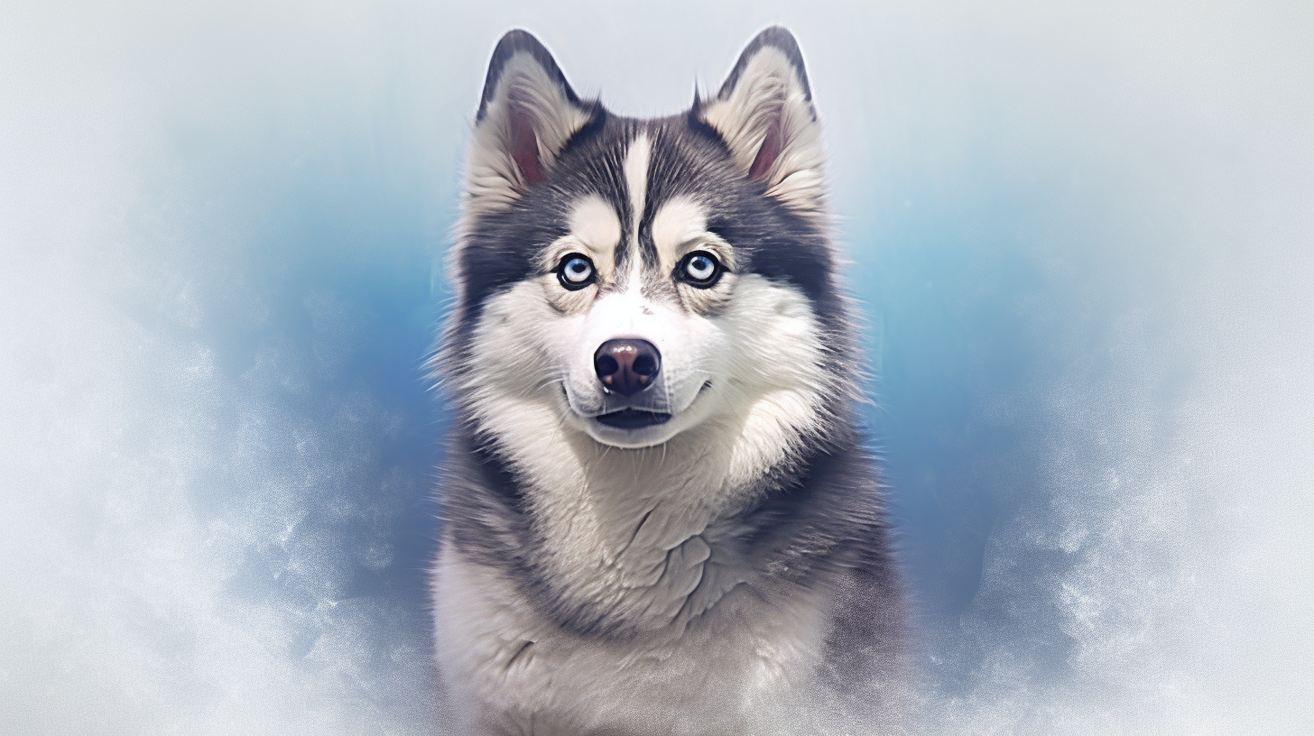 Realistic Pomsky with Blue Eyes