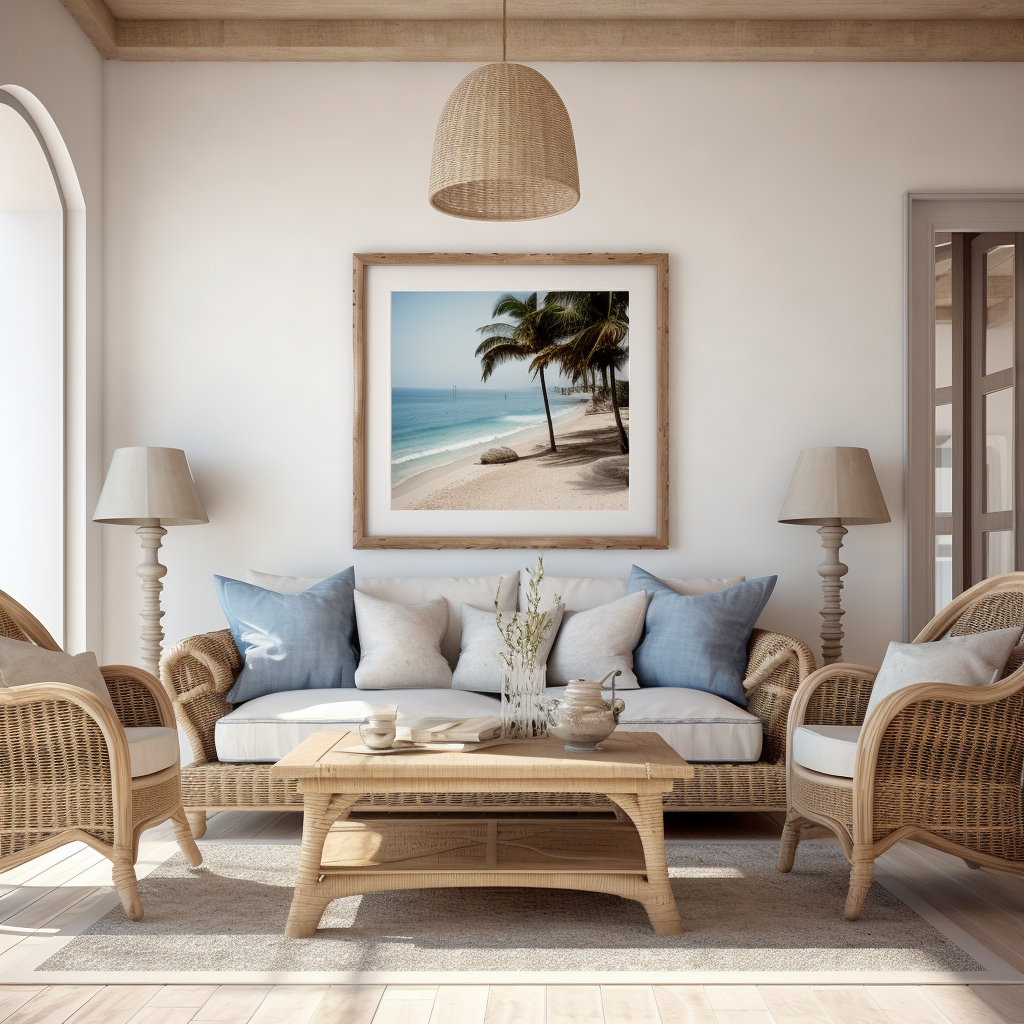 Luxurious beach cottage living room