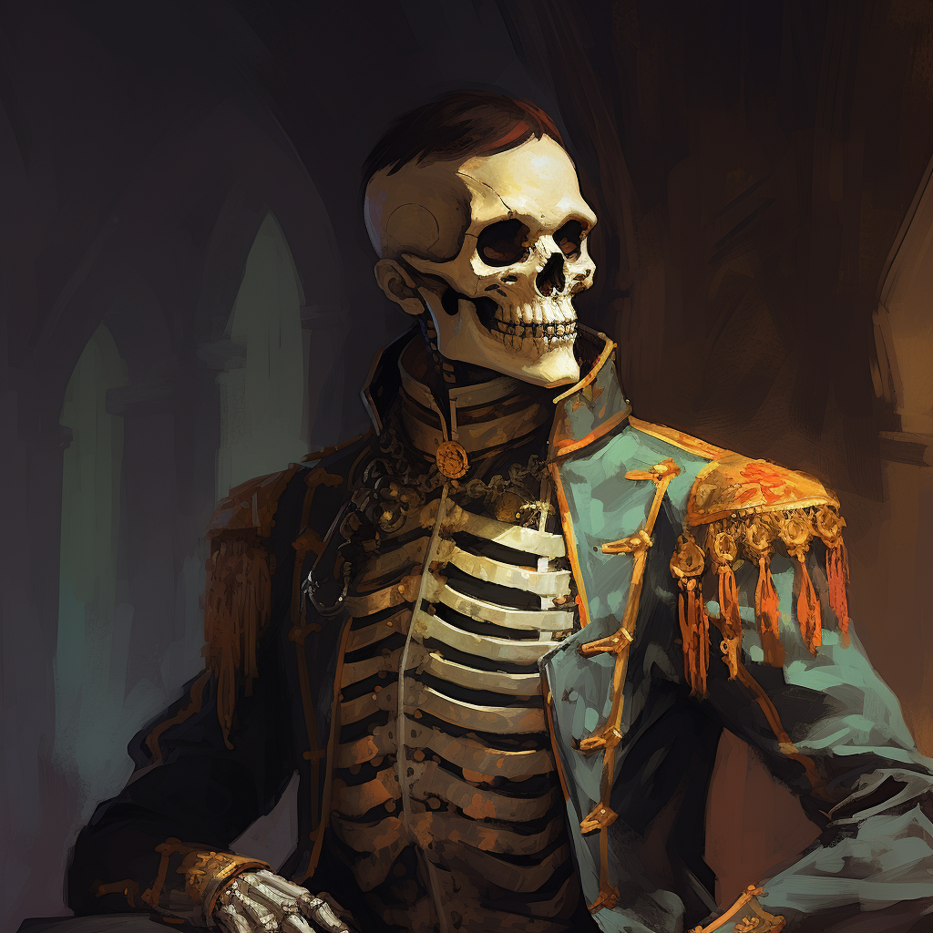 Charred Skeleton in Fancy Adventurer Clothes