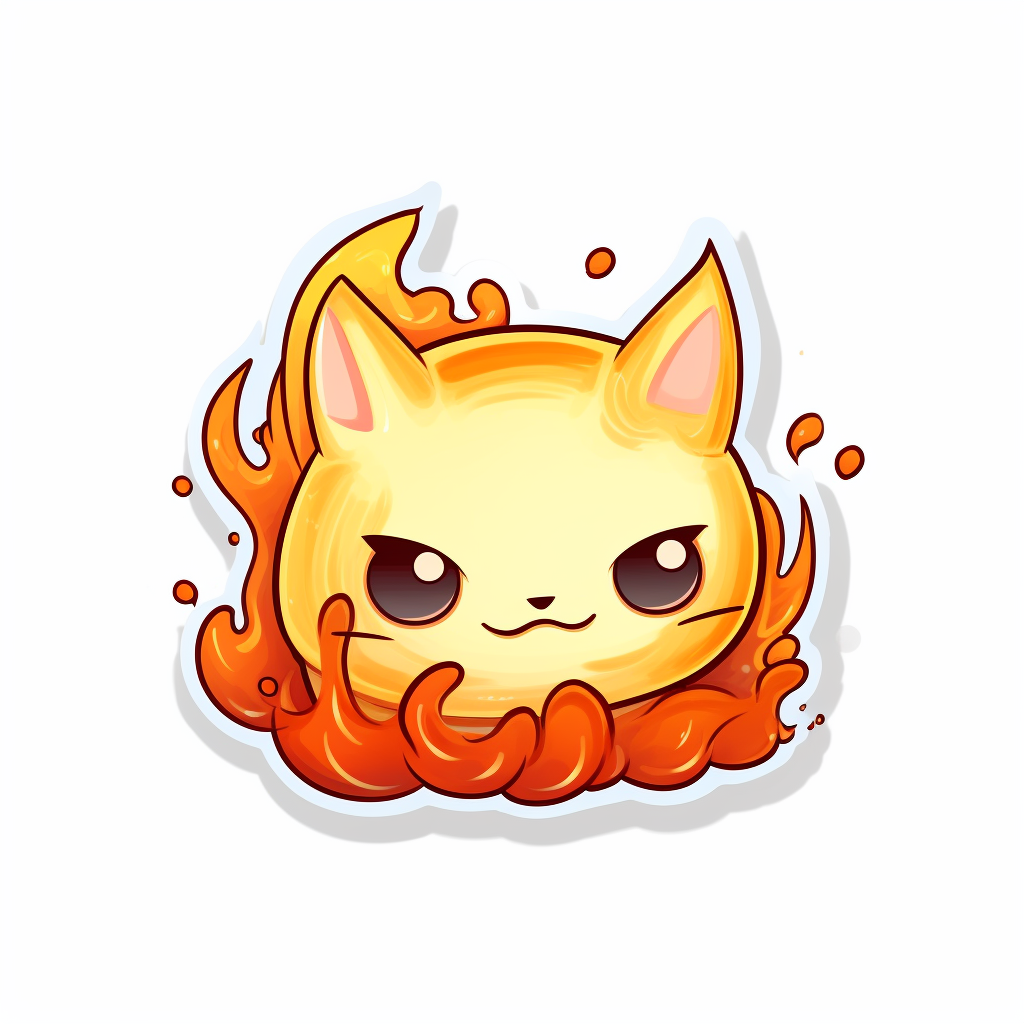 Burning chat bubble sticker on white background