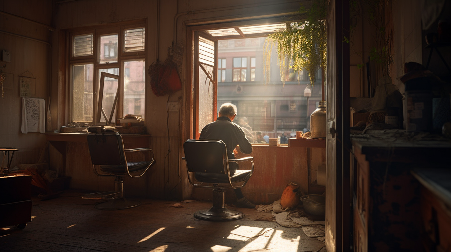 Man getting a haircut at the barber's