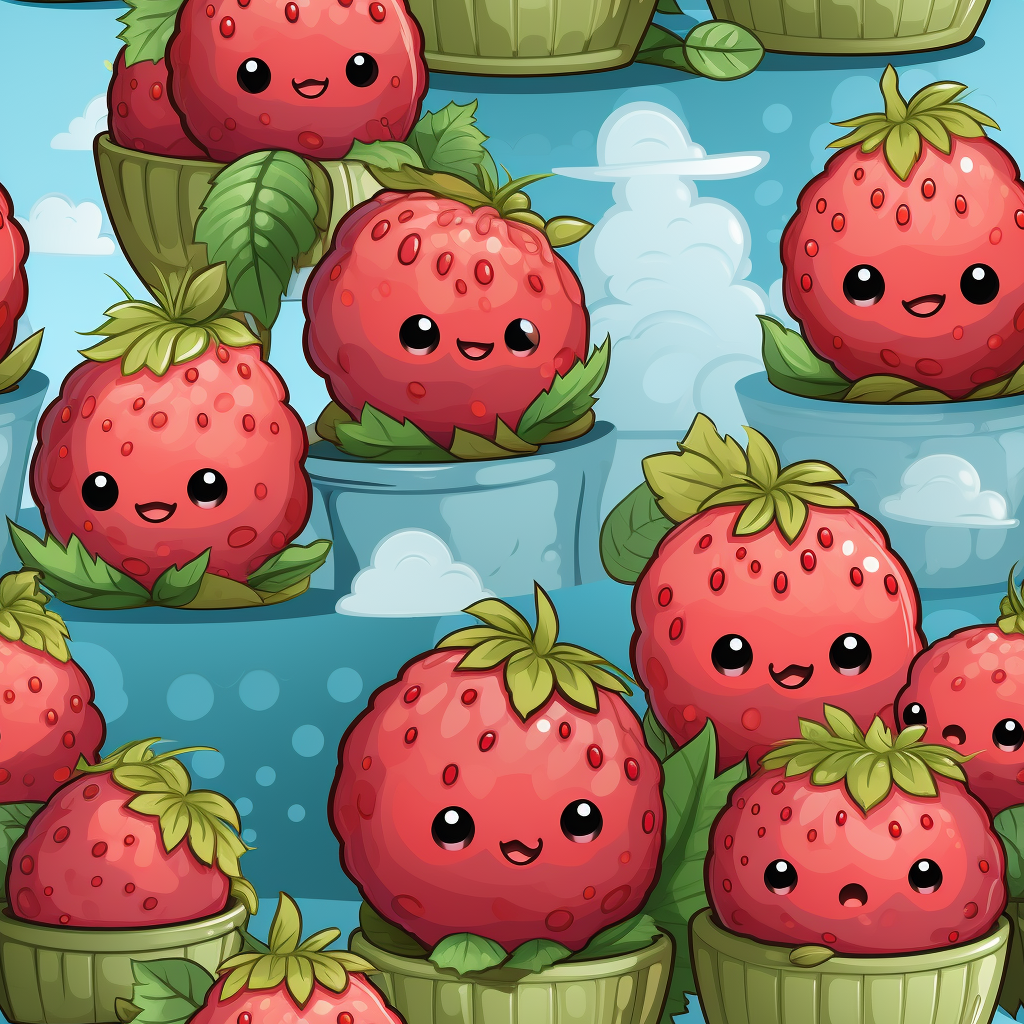 Cute cheeky raspberries with a mischievous smile