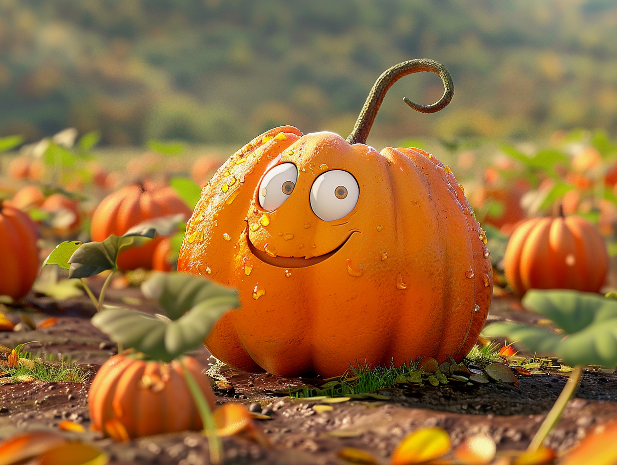 Smiling Pumpkin Patch Harvest